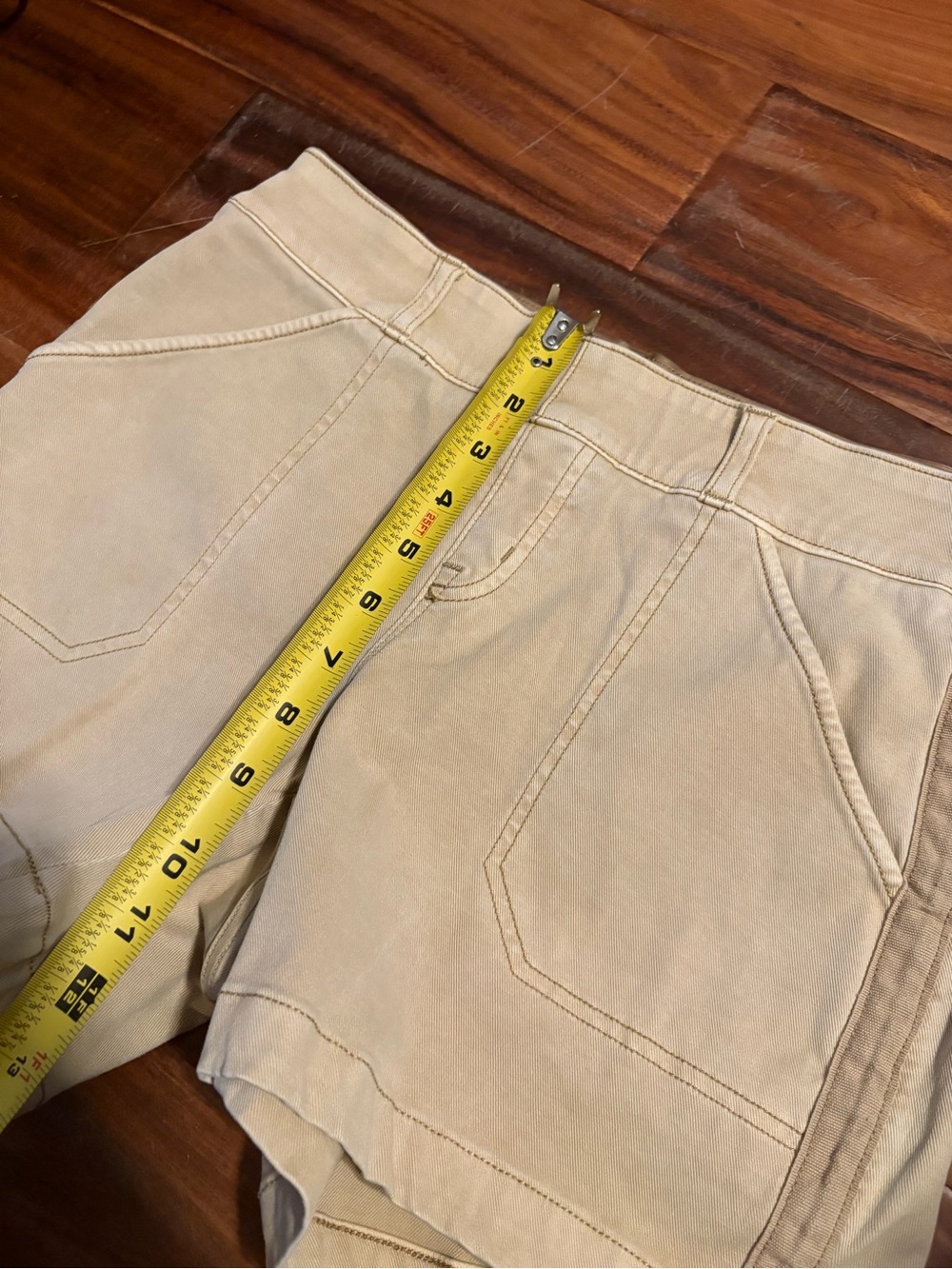 SPANX‎ Twill Utility Shorts Khaki Tan Pull On Shaping Shorts Size S (0354) - Picture 3 of 7